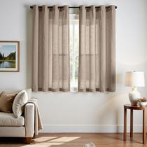 Cortinas Jinchan Mezcla de Lino Taupe 127x137 cm 2 Paneles