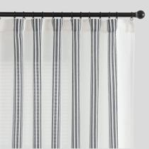 Cortinas jinchan, mistura de linho listrado, 229x228cm, listras pretas