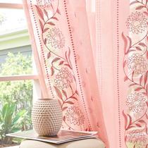 Cortinas jinchan Winslow Sheer 160x160cm Bordered Floral x2