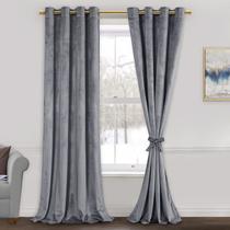 Cortinas JIUZHEN Grey Velvet 213x213cm com isolamento térmico