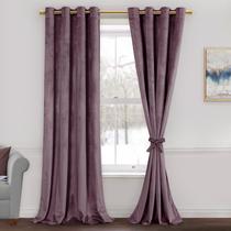 Cortinas JIUZHEN Velvet 244cm Room Darkening 2 painéis Lavanda Cortinas JIUZHEN Velvet 244cm Room Darkening 2 painéis Lavanda