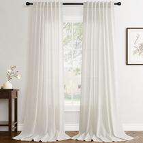 Cortinas Jowels Linen, 2 painéis, 52 x 108 polegadas, creme