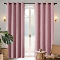 Cortinas Joydeco 2 painéis 132x305 cm 100% rosa blackout