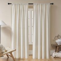 Cortinas Joydeco Beige Boho 183 cm 2 painéis 132 x 183 cm Rod Pocket