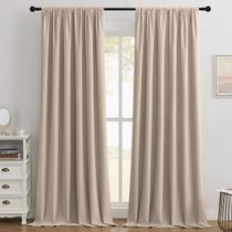 Cortinas Joydeco Beige Velvet 2 painéis 132x244 cm Blackout