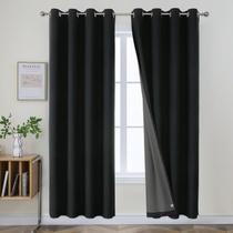 Cortinas Joydeco Black Blackout Faux Linen 100% Black Out 2,4 m Cortinas Joydeco Black Blackout Faux Linen 100% Black Out 2,4 m