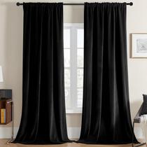 Cortinas Joydeco Black Velvet 183x183cm 2 painéis Blackout Cortinas Joydeco Black Velvet 183x183cm 2 painéis Blackout