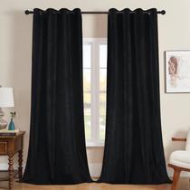 Cortinas Joydeco Black Velvet Blackout, 229 cm de comprimento, 2 painéis