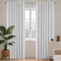 Cortinas Joydeco Blackout 96 polegadas, 2 painéis, branco acinzentado