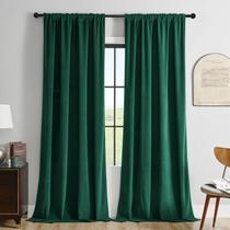 Cortinas Joydeco Dark Green Velvet 213 cm de comprimento 2 painéis