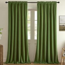 Cortinas Joydeco Green Velvet, 2 painéis, 240x260 cm, Rod Pocket Cortinas Joydeco Green Velvet, 2 painéis, 240x260 cm, Rod Pocket