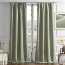 Cortinas Joydeco Sage Green Velvet com isolamento térmico 243x132cm