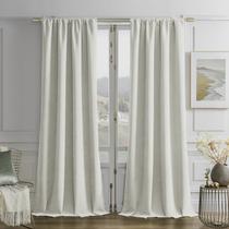 Cortinas Joydeco Vanilla Grey Velvet com isolamento térmico 132x213cm