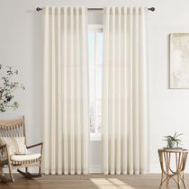 Cortinas Joywell Cream Linen, 2 painéis, 52x240cm, filtragem de luz