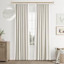 Cortinas Joywell Natural Beige Blackout Linen 214x213cm 2 painéis