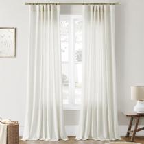 Cortinas Joywell Natural Linen Cream Sheer 213 cm L 2 painéis