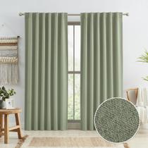 Cortinas KEQIAOSUOCAI Sage Green Blackout Linen 127x244cm 2 painéis