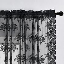 Cortinas Kotile Black Lace 115x114cm 2 painéis Country Rustic Cortinas Kotile Black Lace 115x114cm 2 painéis Country Rustic