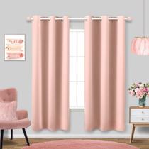Cortinas KOUFALL 183 cm Blackout com isolamento térmico rosa, conjunto 2