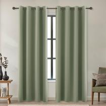 Cortinas KOUFALL Dark Sage Green Blackout 213x213cm 2 painéis