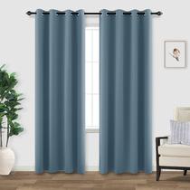 Cortinas KOUFALL Dusty Blue para sala de estar com 2 painéis de 210 cm