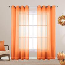 Cortinas KOUFALL Halloween Pumpkin Orange Sheer 213x132 cm