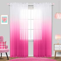 Cortinas KOUFALL Pink Sheer, 213 cm de comprimento, conjunto de quarto com 2 painéis