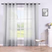 Cortinas KOUFALL Sheer Grey para quarto, sala de estar, 213 cm