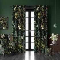 Cortinas LADYVOGUE Botanical 100% Blackout Green 132x160cm 2 painéis