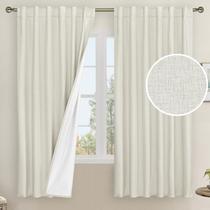 Cortinas LAMIT 100% Blackout Natural Linen 133x160cm Marfim