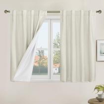 Cortinas LAMIT 100% Blackout Short Linen 86x102cm Ivory 2 painéis