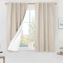 Cortinas LAMIT Blackout Linen Thermal 96x114 cm Farinha de aveia
