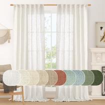 Cortinas LAMIT Cream Linen 240x240 cm, filtro de luz, conjunto de 2