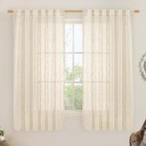 Cortinas LAMIT Faux Linen de 160 cm de comprimento para quarto, conjunto bege, 2 Cortinas LAMIT Faux Linen de 160 cm de comprimento para quarto, conjunto bege, 2