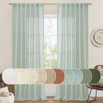 Cortinas LAMIT Light Sage Linen Sheer 132x213cm 2 painéis