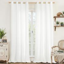 Cortinas LAMIT, linho branco, 213 cm de comprimento, isoladas termicamente Cortinas LAMIT, linho branco, 213 cm de comprimento, isoladas termicamente