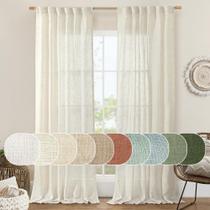 Cortinas LAMIT Natural Ivory Linen Semi Transparente 214x213cm 2 painéis