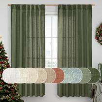 Cortinas LAMIT Olive Green Linen 183x183cm para sala de estar Cortinas LAMIT Olive Green Linen 183x183cm para sala de estar
