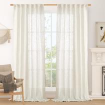 Cortinas LAMIT Semi Sheer Linen 2 painéis 132x260cm Creme