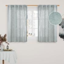 Cortinas LAMIT Short Linen, 101,6 cm de comprimento, semitransparentes, 2 painéis
