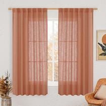 Cortinas LAMIT, terracota, linho, 160x160cm, filtragem de luz, 2 painéis
