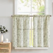 Cortinas Lazzzy Kitchen Tier Farmhouse Floral 60 cm verdes Cortinas Lazzzy Kitchen Tier Farmhouse Floral 60 cm verdes