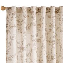 Cortinas Lazzzy Taupe Floral de Linho 213 x 127 cm, 2 Painéis Cortinas Lazzzy Taupe Floral de Linho 213 x 127 cm, 2 Painéis