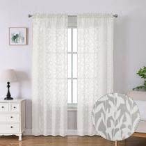 Cortinas Lecloud Leia Texture Semi Sheer Ivory 214x213cm 2 painéis Cortinas Lecloud Leia Texture Semi Sheer Ivory 214x213cm 2 painéis