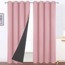 Cortinas LEMOMO 100% Blackout Pink com forro preto 132x213cm Cortinas LEMOMO 100% Blackout Pink com forro preto 132x213cm