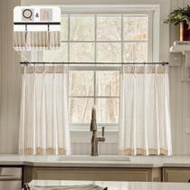 Cortinas LIMON HOME Kitchen Pinch Pleat 60 cm de comprimento listradas Cortinas LIMON HOME Kitchen Pinch Pleat 60 cm de comprimento listradas