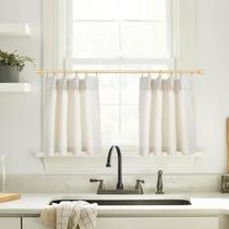 Cortinas Lino Rosa Pinch Pleat Sheer Linen 45x45cm 2 painéis