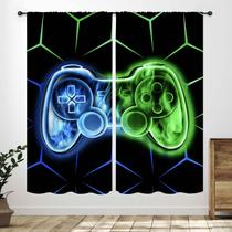 Cortinas Lnepty Kids Gamer para quarto, verde, azul, 42 x 54 polegadas Cortinas Lnepty Kids Gamer para quarto, verde, azul, 42 x 54 polegadas