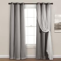 Cortinas Lush Decor Sheer Rommet com escurecimento isolado 38x84cm