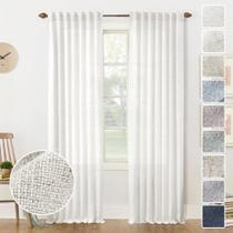 Cortinas MEETBILY Linen Semi Sheer 100x250cm 2 painéis em marfim